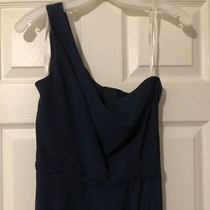 Never worn dark blue chiffon dress